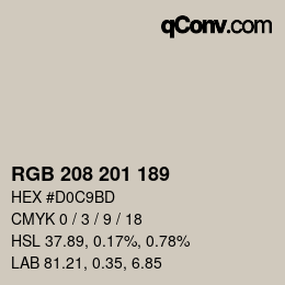 カラーコード: RGB 208 201 189 | qconv.com