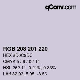 Color code: RGB 208 201 220 | qconv.com