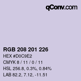 Color code: RGB 208 201 226 | qconv.com