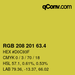 カラーコード: RGB 208 201 63.4 | qconv.com