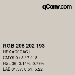 Farbcode: RGB 208 202 193 | qconv.com