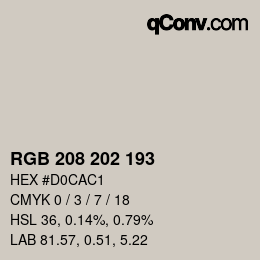 Farbcode: RGB 208 202 193 | qconv.com