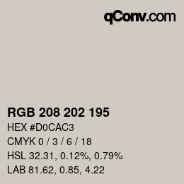 Código de color: RGB 208 202 195 | qconv.com