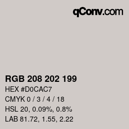 カラーコード: RGB 208 202 199 | qconv.com