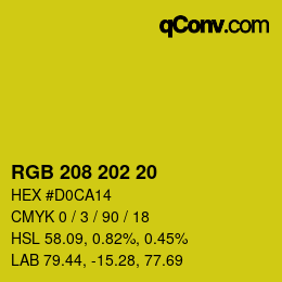 Color code: RGB 208 202 20 | qconv.com