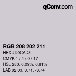 Code couleur: RGB 208 202 211 | qconv.com