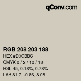 カラーコード: RGB 208 203 188 | qconv.com