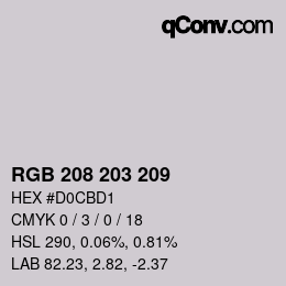 Color code: RGB 208 203 209 | qconv.com