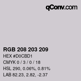 カラーコード: RGB 208 203 209 | qconv.com