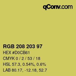 Color code: RGB 208 203 97 | qconv.com