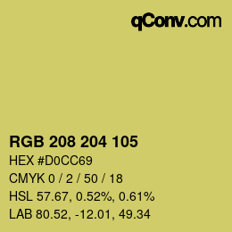 Color code: RGB 208 204 105 | qconv.com
