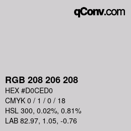 Farbcode: RGB 208 206 208 | qconv.com