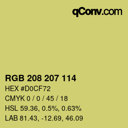 Color code: RGB 208 207 114 | qconv.com