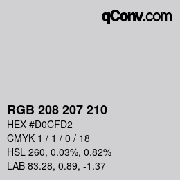 Color code: RGB 208 207 210 | qconv.com