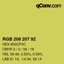 カラーコード: RGB 208 207 92 | qconv.com