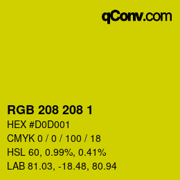 Color code: RGB 208 208 1 | qconv.com