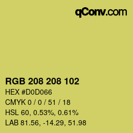 Color code: RGB 208 208 102 | qconv.com