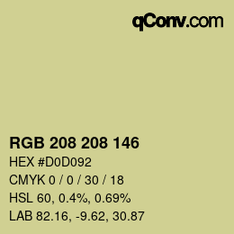 Color code: RGB 208 208 146 | qconv.com