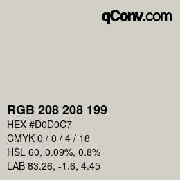 Color code: RGB 208 208 199 | qconv.com