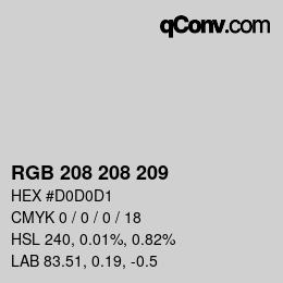 Color code: RGB 208 208 209 | qconv.com