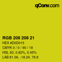 Color code: RGB 208 208 21 | qconv.com
