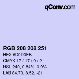 Código de color: RGB 208 208 251 | qconv.com
