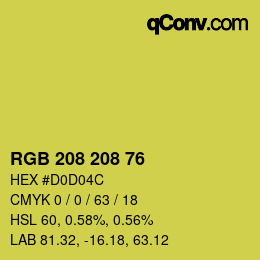 Color code: RGB 208 208 76 | qconv.com