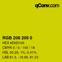 Color code: RGB 208 209 0 | qconv.com