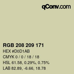 Color code: RGB 208 209 171 | qconv.com