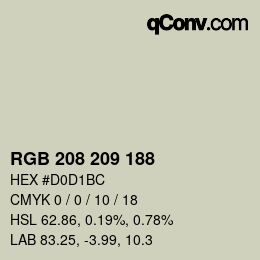 カラーコード: RGB 208 209 188 | qconv.com