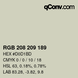 カラーコード: RGB 208 209 189 | qconv.com