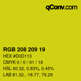 Color code: RGB 208 209 19 | qconv.com