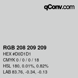 カラーコード: RGB 208 209 209 | qconv.com
