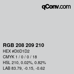 Color code: RGB 208 209 210 | qconv.com