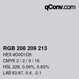 カラーコード: RGB 208 209 213 | qconv.com