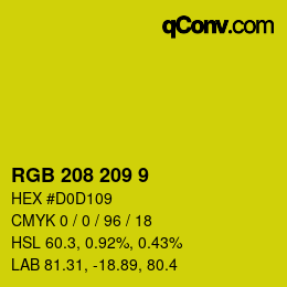 颜色代码: RGB 208 209 9 | qconv.com