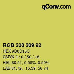 カラーコード: RGB 208 209 92 | qconv.com