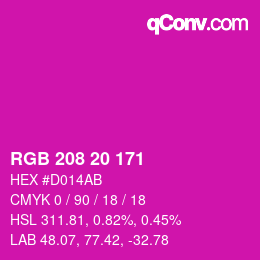 Color code: RGB 208 20 171 | qconv.com