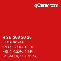 Color code: RGB 208 20 20 | qconv.com