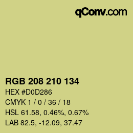 Color code: RGB 208 210 134 | qconv.com