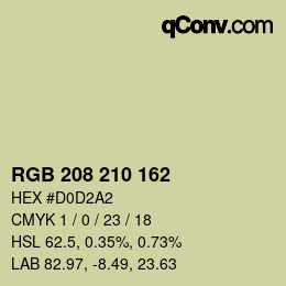 Color code: RGB 208 210 162 | qconv.com