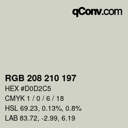 カラーコード: RGB 208 210 197 | qconv.com