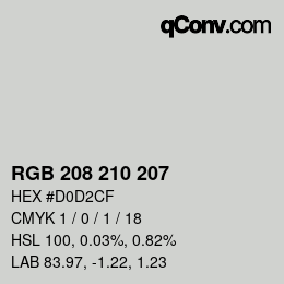 Color code: RGB 208 210 207 | qconv.com