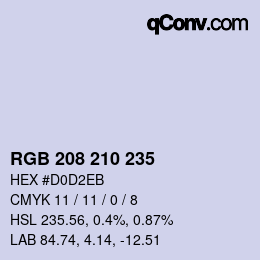 Farbcode: RGB 208 210 235 | qconv.com