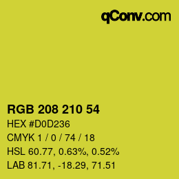 Color code: RGB 208 210 54 | qconv.com