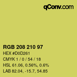 Color code: RGB 208 210 97 | qconv.com