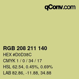 Color code: RGB 208 211 140 | qconv.com