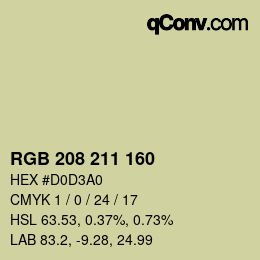Farbcode: RGB 208 211 160 | qconv.com