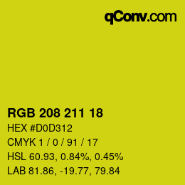 Color code: RGB 208 211 18 | qconv.com
