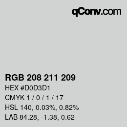 Código de color: RGB 208 211 209 | qconv.com